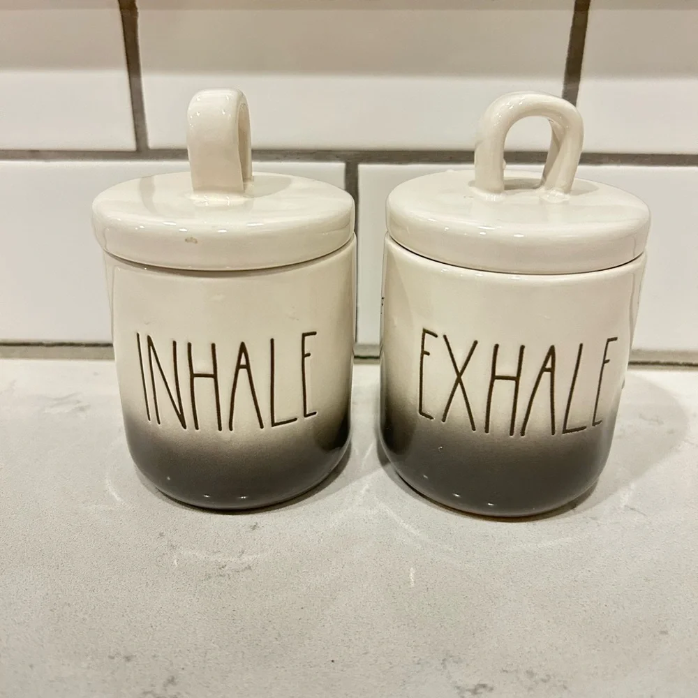 Rae Dunn INHALE and EXHALE Ceramic Jars